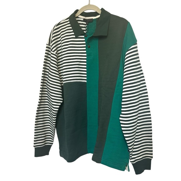 NWT Ted Baker Otlyrun Striped Rugby Top Sz 5 Green - Picture 4 of 14